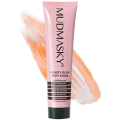 Mudmasky Velvety Glow Body Scrub lemon-mango-rose fragrance for refreshing exfoliation.