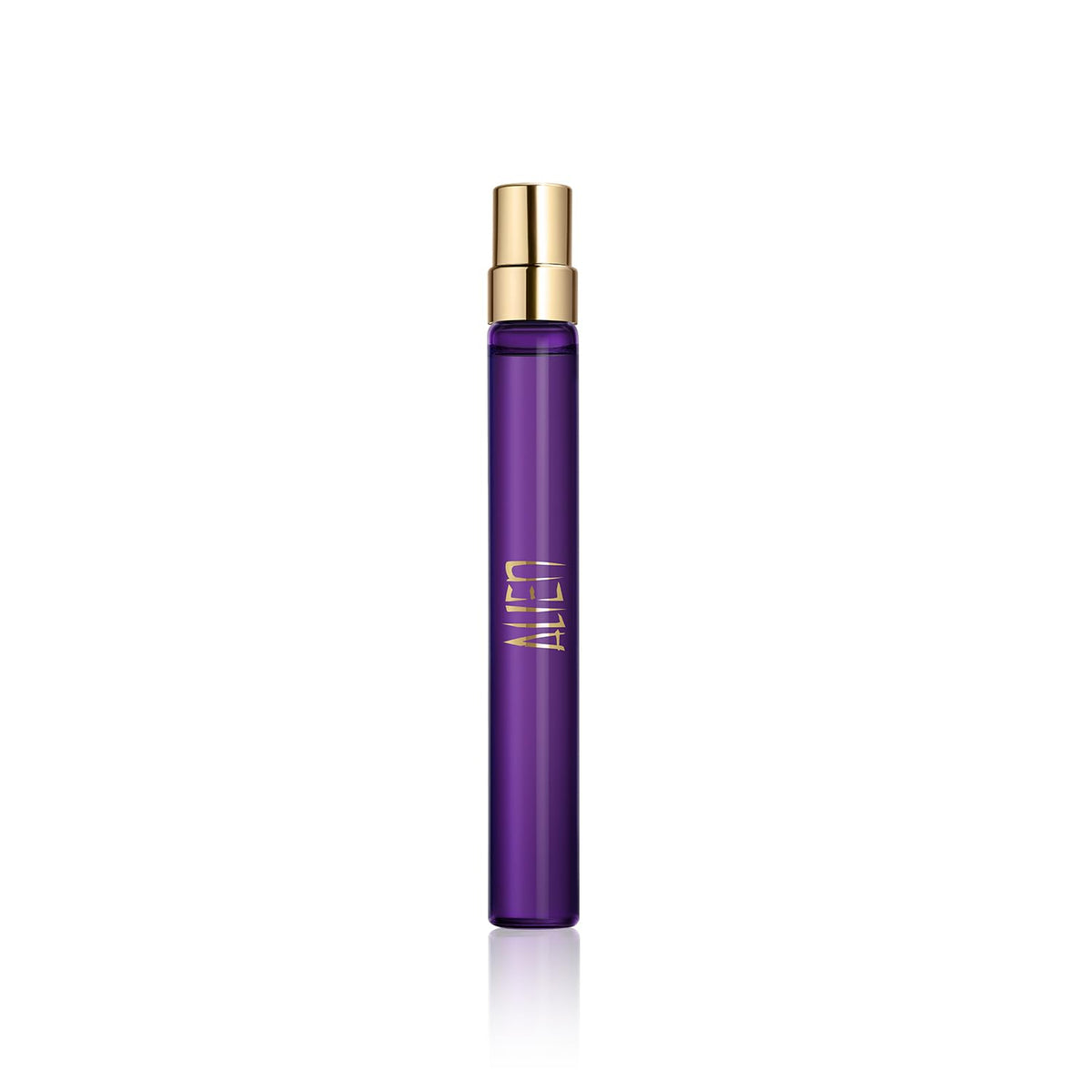 Mugler Alien bottle pour highlights sleek design for quick on-the-go fragrance refresh.