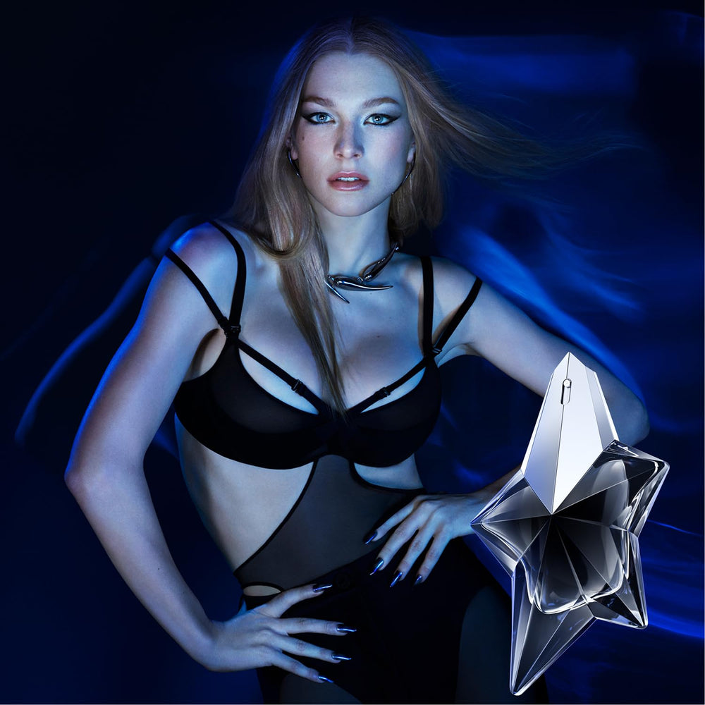 Mugler Angel Fantasm on skin pulse points showing subtle, long-lasting wear.