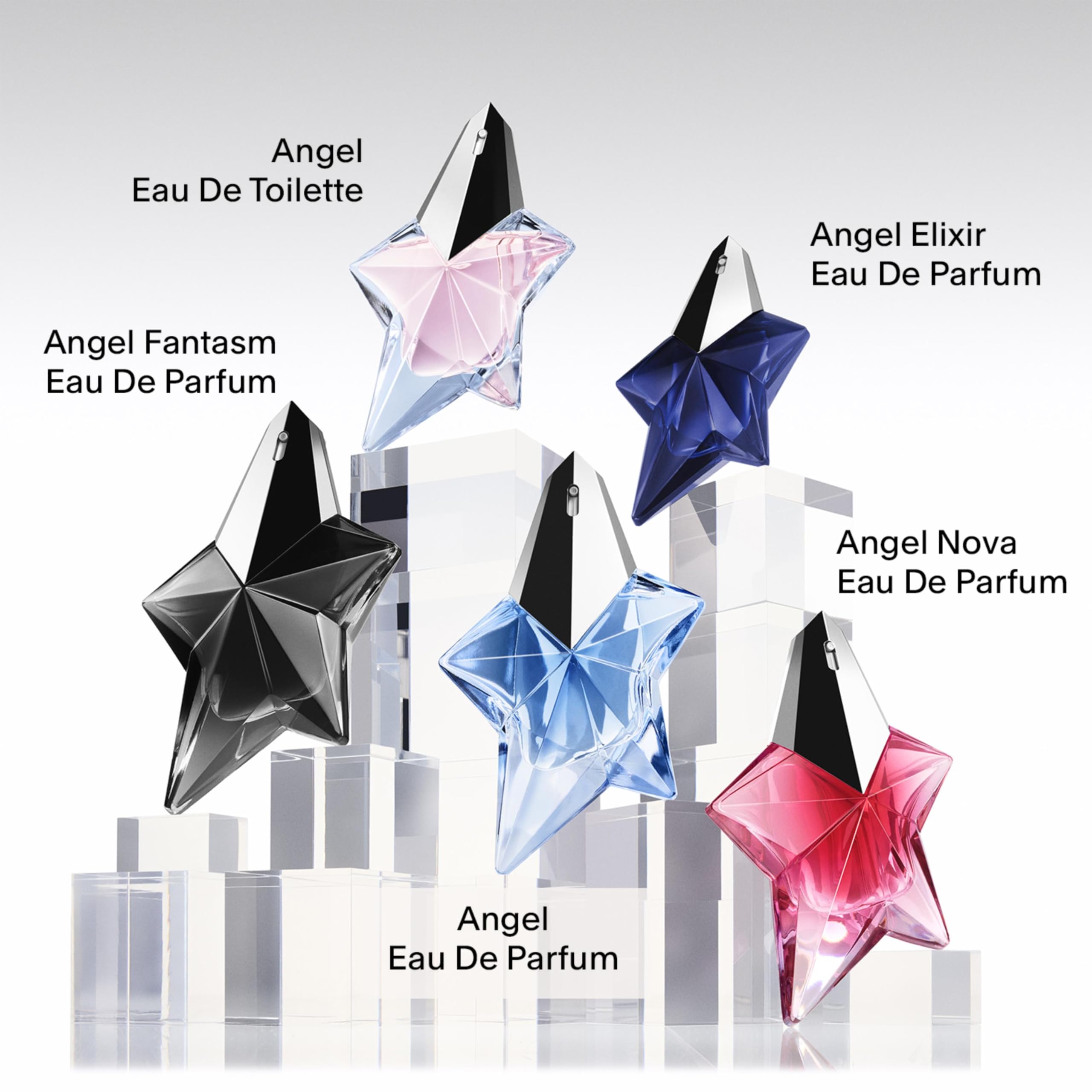 Mugler Angel Nova spray action shot demonstrating long-lasting fragrance release