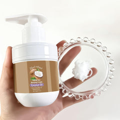 MULPG after-use skin smoothing with coconut oil formula.