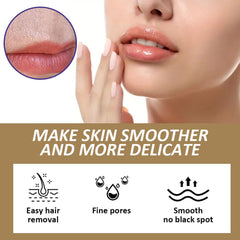 MULPG chin application highlighting quick, smooth results with coconut oil.