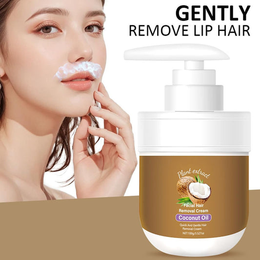 MULPG upper lip application with coconut oil for gentle removal.
