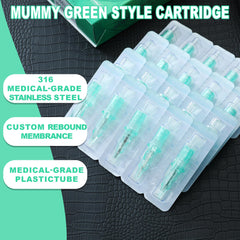 Mummy sterile blister pack keeps cartridges clean and ready to use.