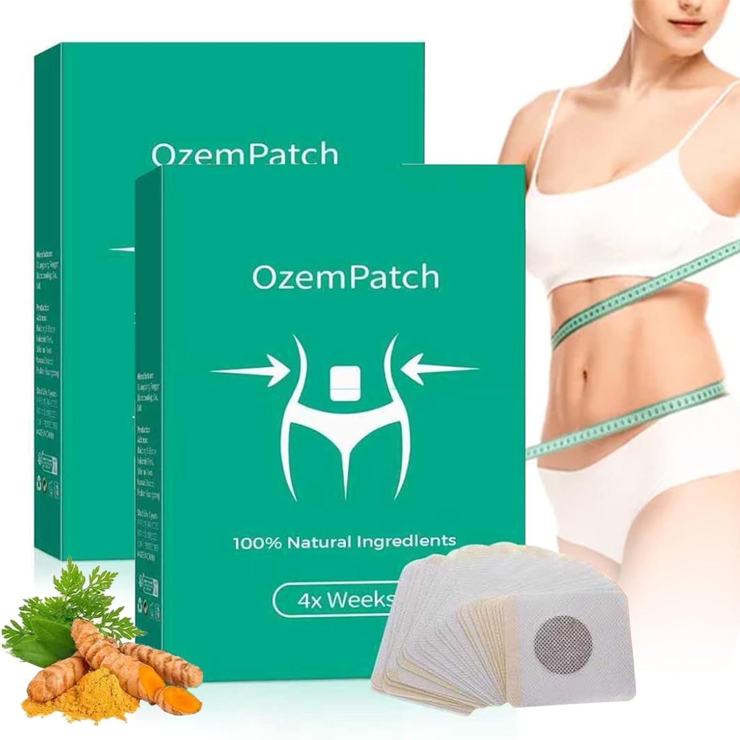MUPUFU Rejuvacare Ozem patch on abdomen for discreet daily use