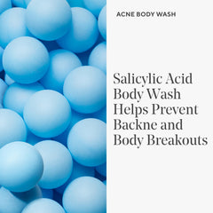 Murad Acne Body Wash label close-up featuring salicylic and glycolic acids