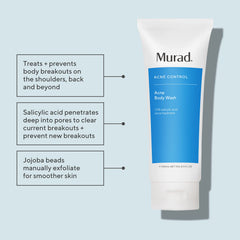 Murad Acne Body Wash pump-dispense image showing easy application in shower