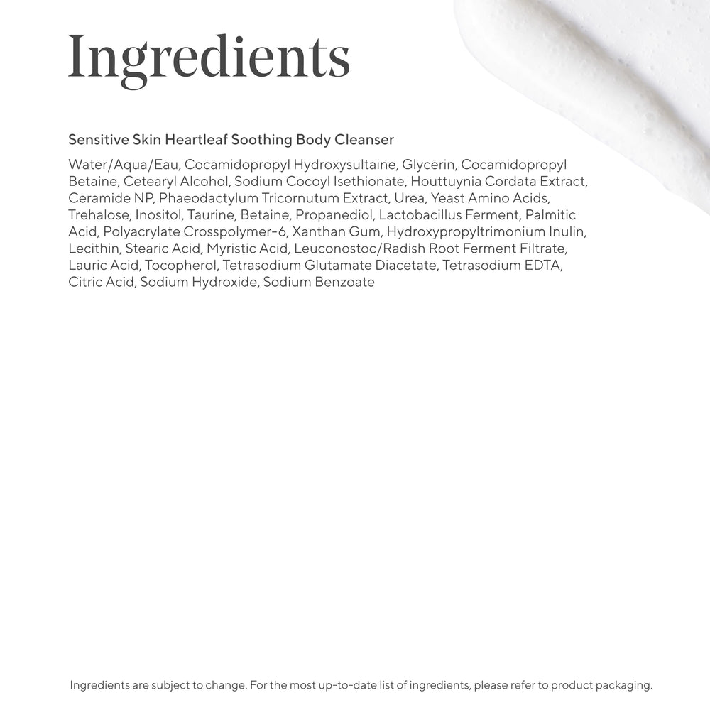 Fragrance-free and alcohol-free label on Murad Heartleaf Cleanser
