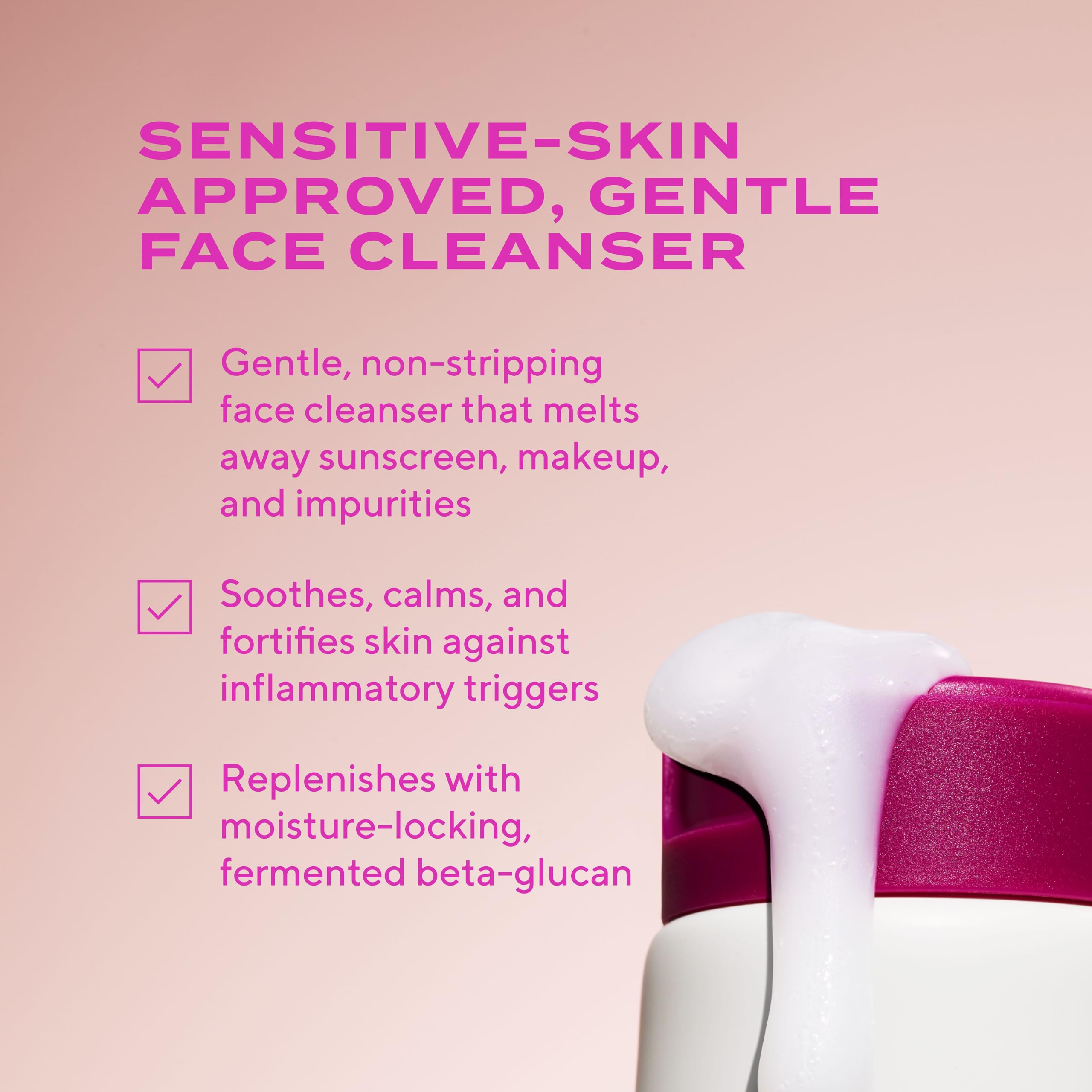 Murad Heartleaf Soothing Cleanser pump showing easy makeup removal.