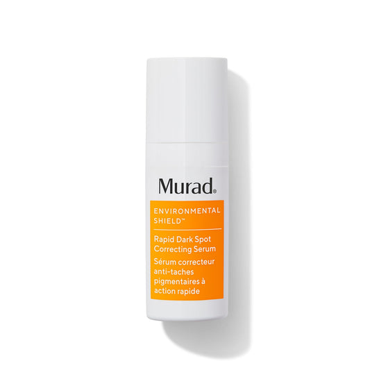 Murad Rapid Dark Spot Correcting Serum bottle shows premium packaging and even tone focus