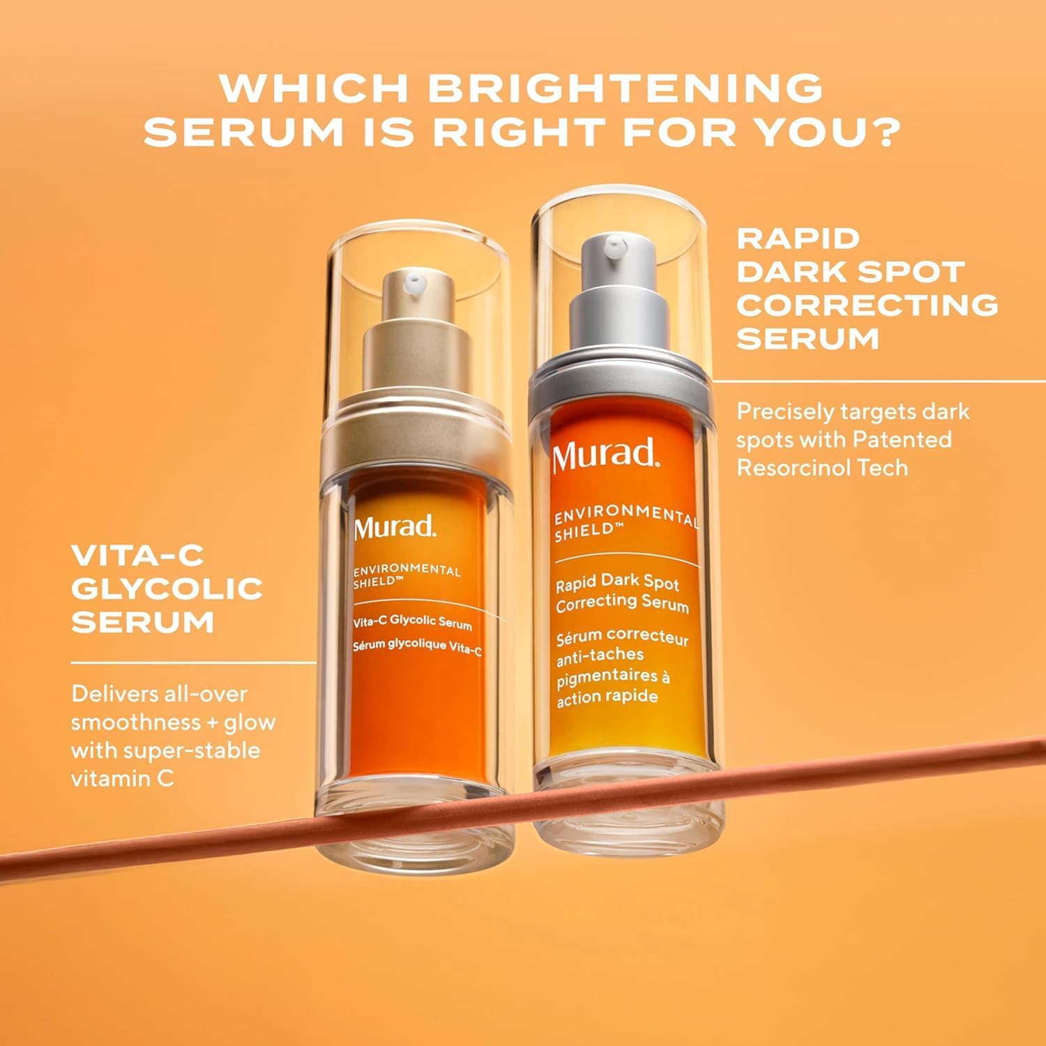 Evening skincare scene with Murad serum for continuous brightening
