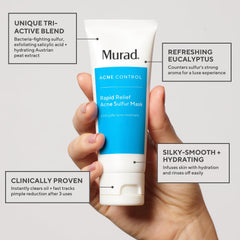 Applying Murad Rapid Relief mask forms an even facial layer for targeted treatment