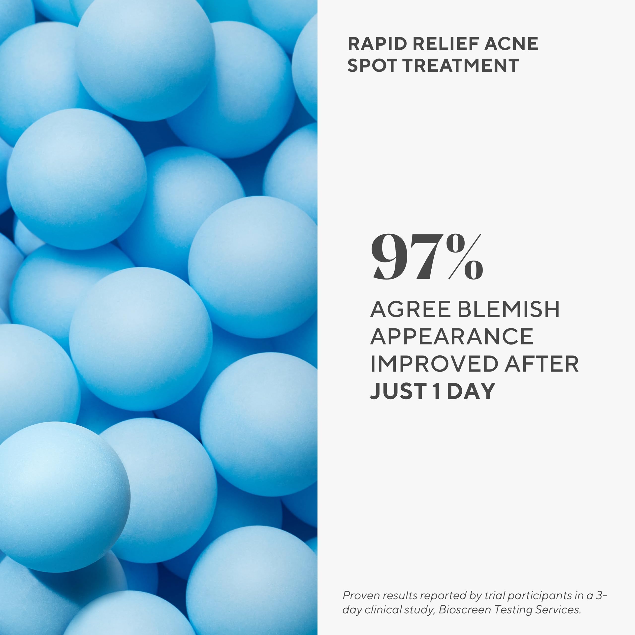 Murad Rapid Relief gel applied to skin for discreet blemish care.