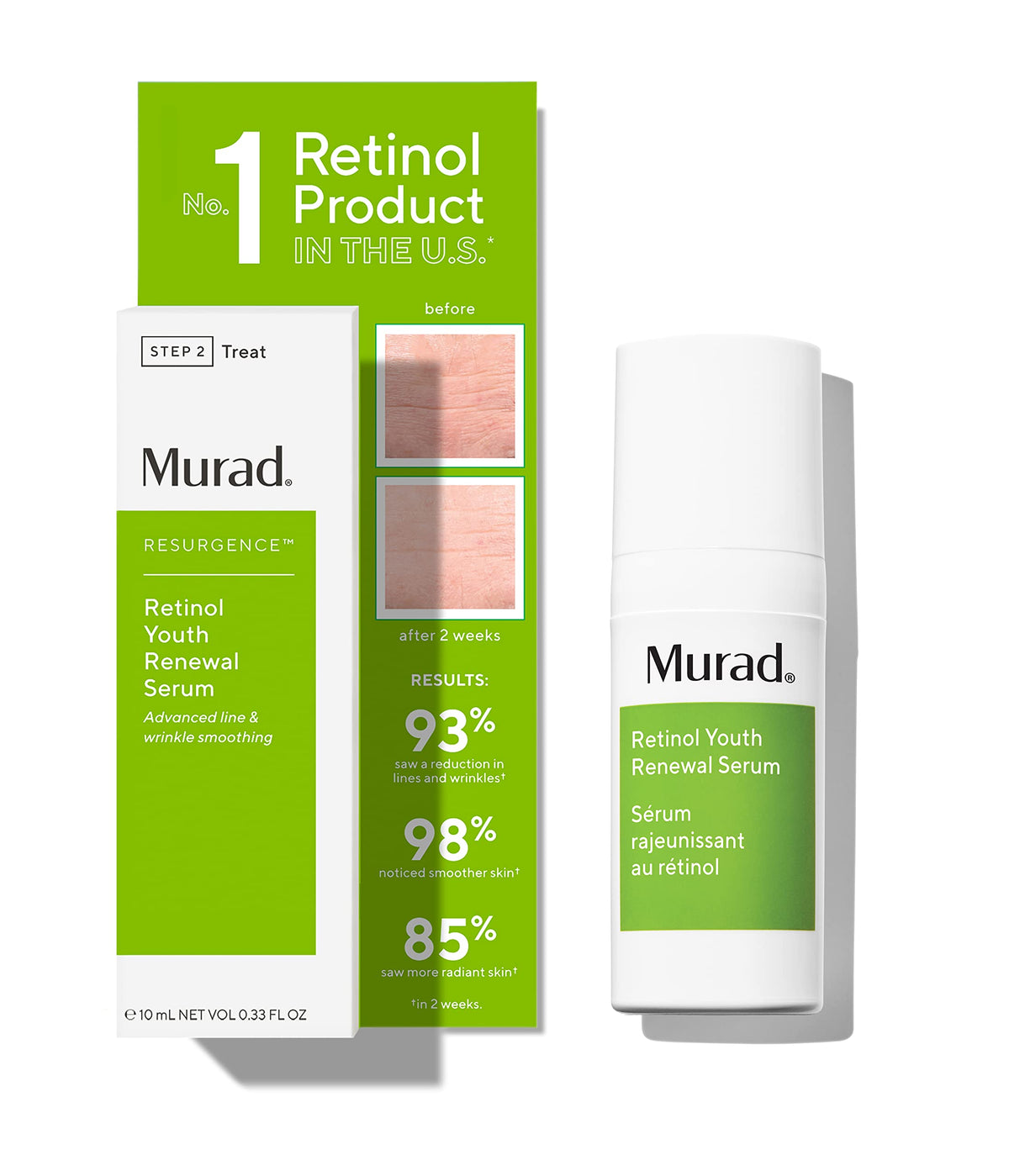 Murad Retinol Youth Renewal Serum bottle for smoother, hydrated skin