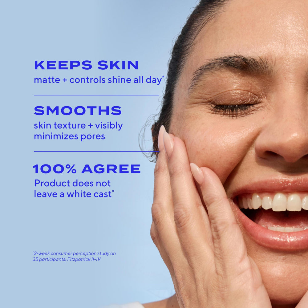 Murad SPF 50 sunscreen on skin providing ultra-sheer protection.