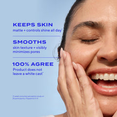 Murad SPF 50 sunscreen on skin providing ultra-sheer protection.
