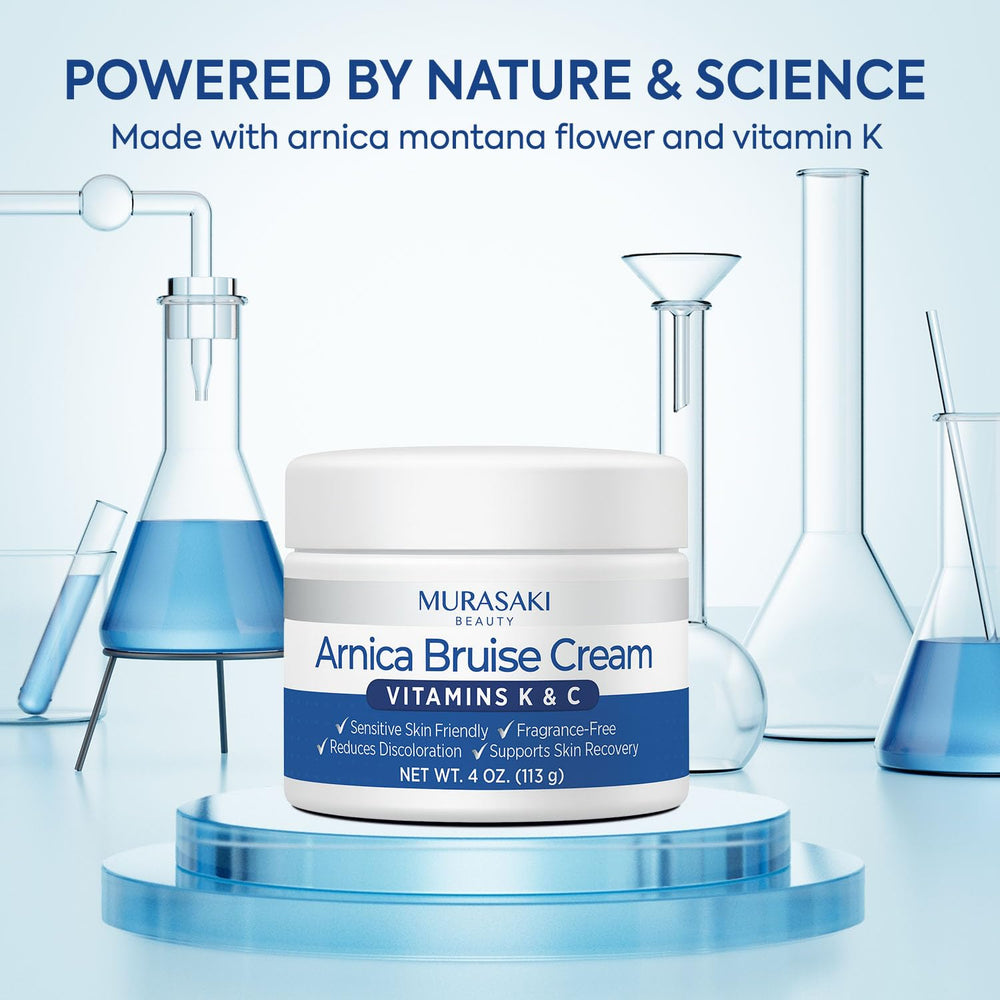 Murasaki Beauty Arnica Bruising Cream texture demonstrates quick-absorb non-greasy hydration