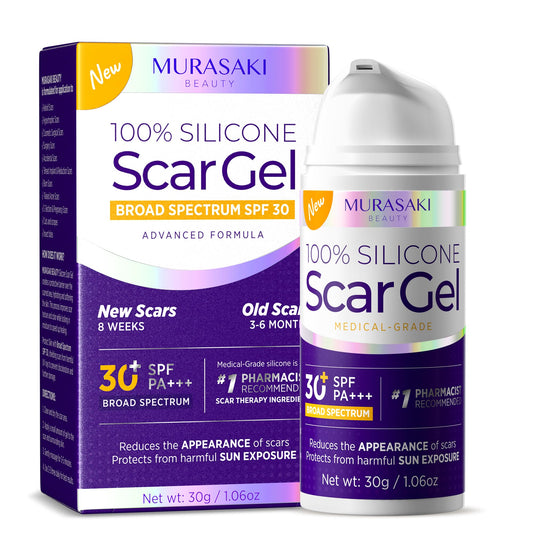 MURASAKI BEAUTY silicone scar gel bottle for professional scar care.