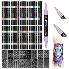 MUREND temporary tattoos markers kit with 36-color assortment for vibrant, creative designs.