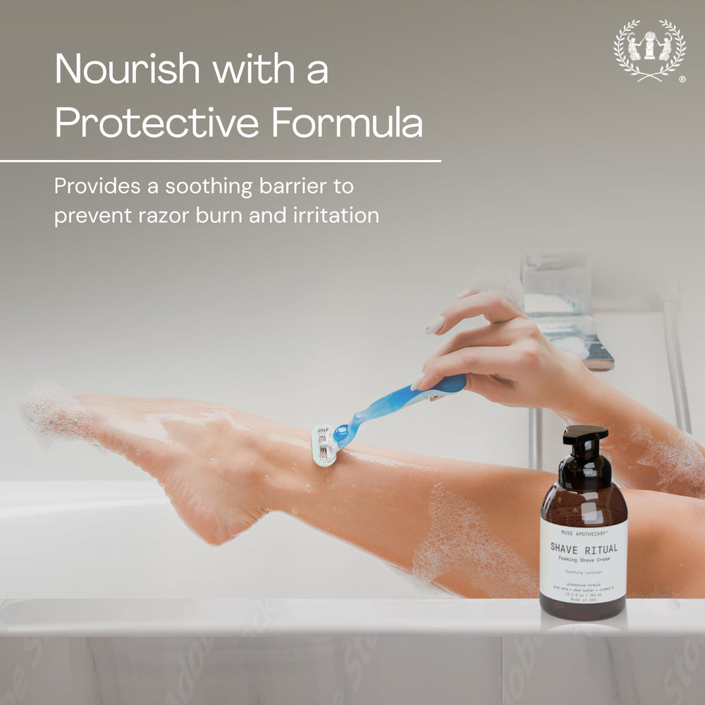 Muse Apothecary Lavender scent highlights calm moment during the shave