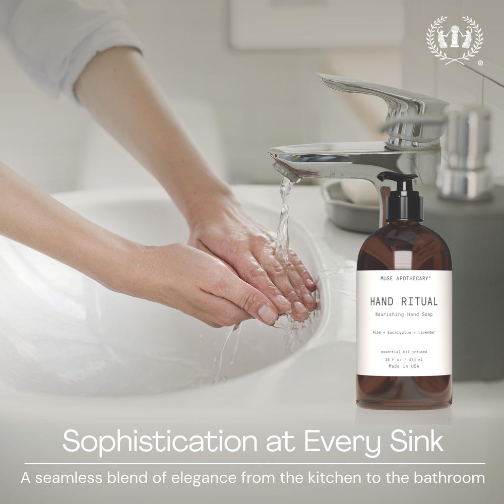 Muse Apothecary Hand Ritual packaging-closed shows 3-pack value and USA-made assurance.