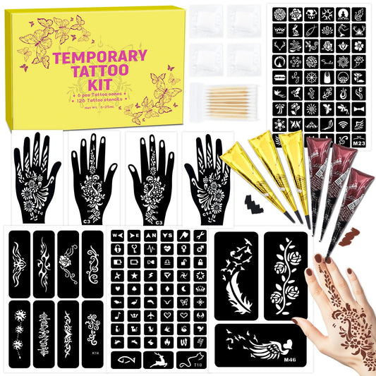 MuseLuxe tattoo templates kit showing 126 designs for easy DIY body art creation.