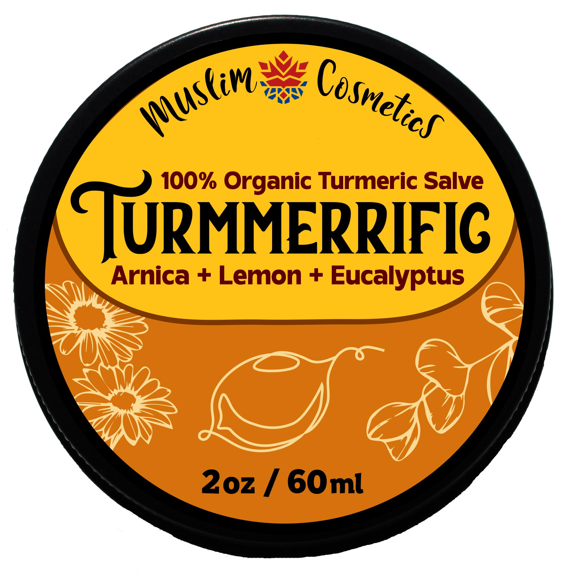Muslim Cosmetics Turmmerrific turmeric salve tin for daily hydrating skin care