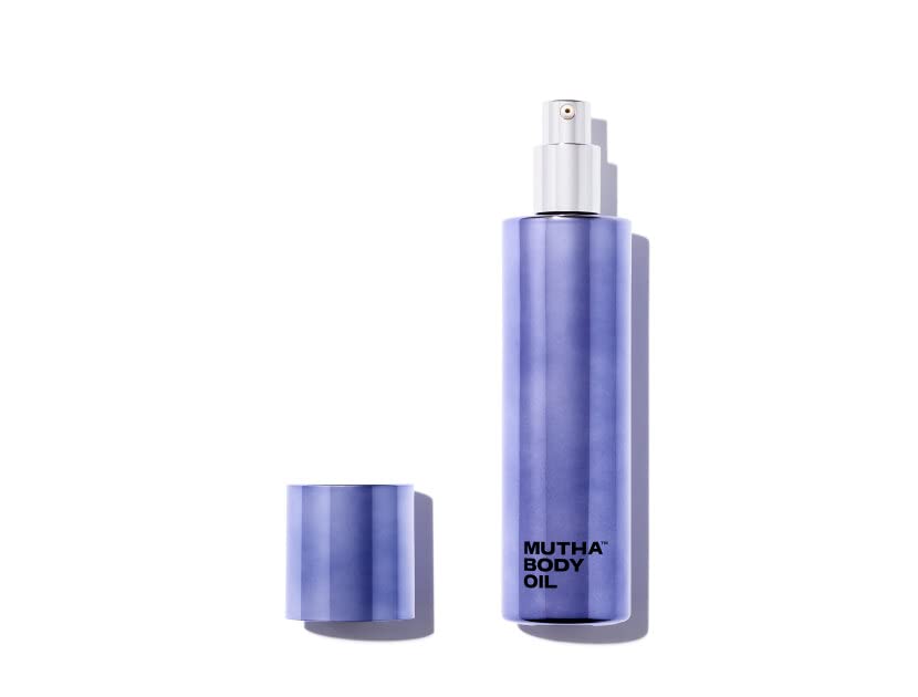 MUTHA Body Oil bottle with rosehip for deep hydration and a soft glow.