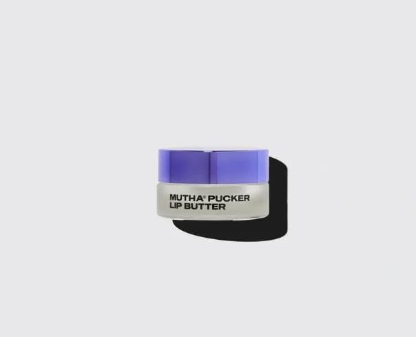 MUTHA Pucker Lip Butter Clear closeup shows deep hydration for soft lips