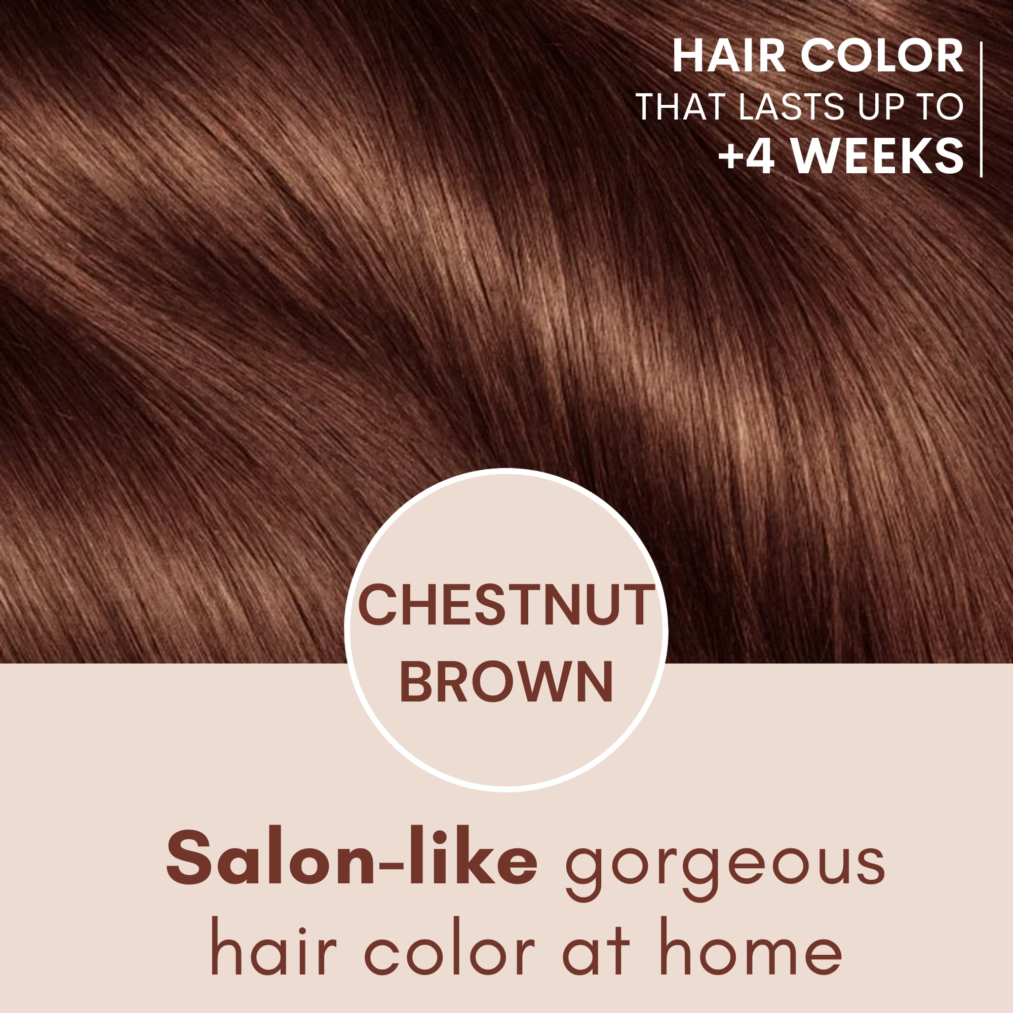 Muun Chestnut Brown Hair Dye Shampoo applying to hair for quick gray coverage