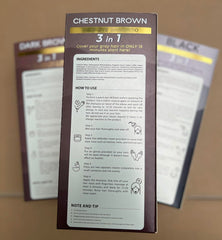 Muun Chestnut Brown Hair Dye Shampoo with natural oils such as olive oil and argan oil