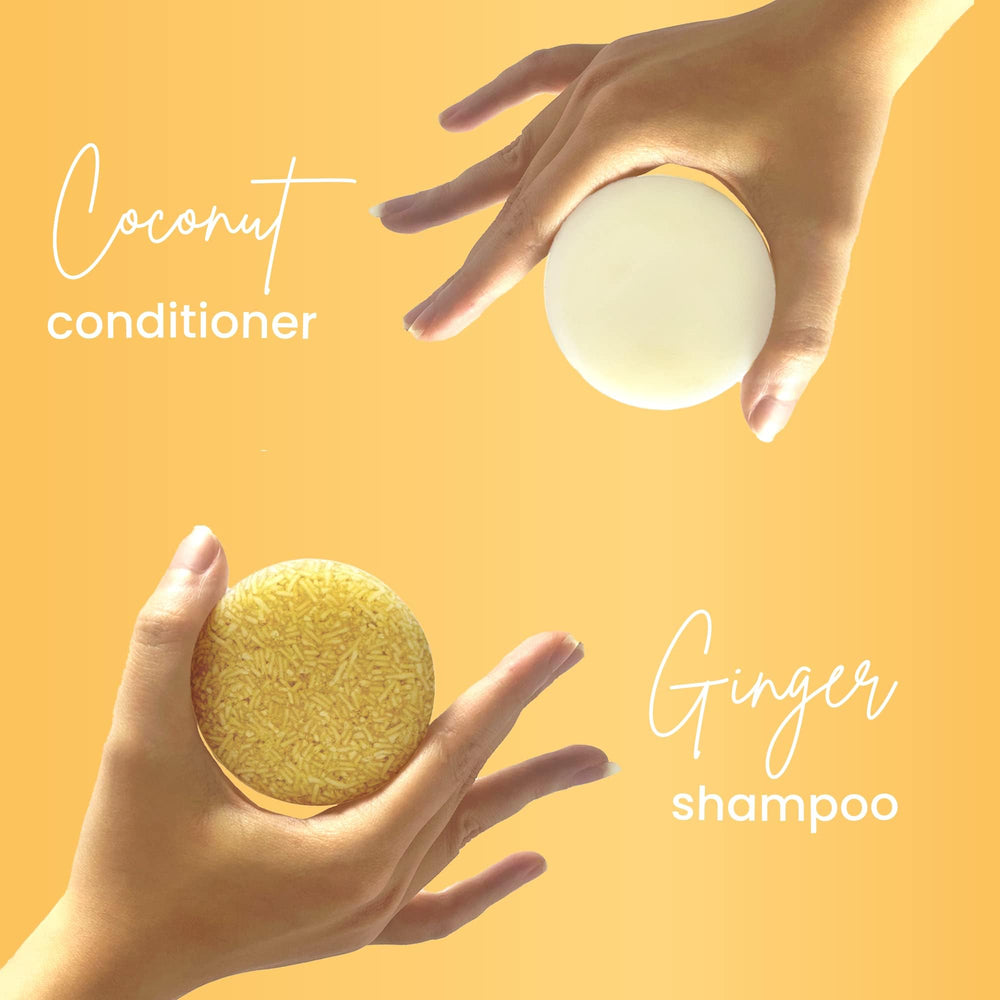 Muun Ginger shampoo bar Pack 3 two shampoos and conditioner in one set for everyday use.
