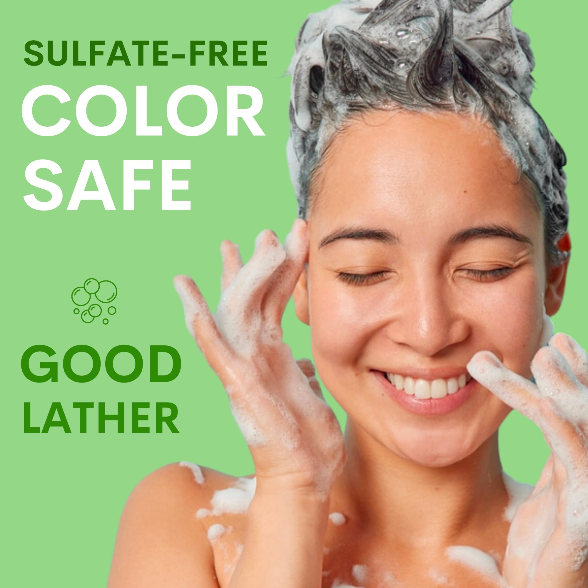 Muun rice water conditioner application closeup for hydration