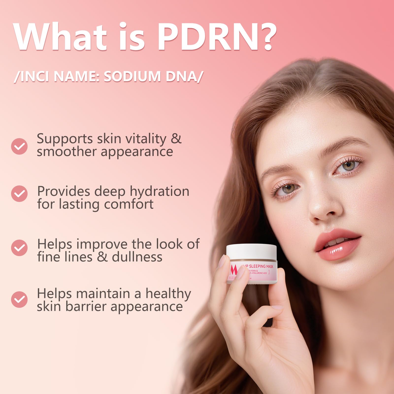 Muxmrx PDRN Lip Sleeping Mask with murumuru butter nourishes dry lips