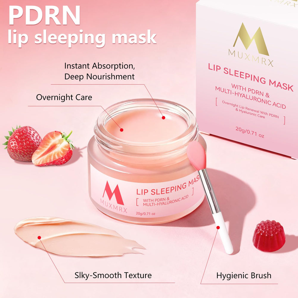 Muxmrx PDRN Lip Sleeping Mask demonstrates smooth lips after nightly use