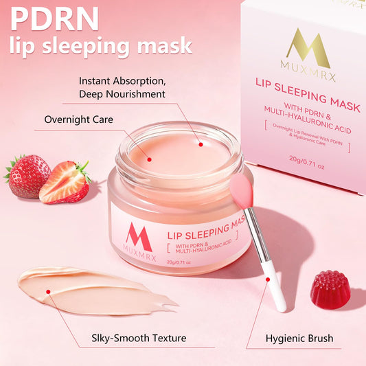 Muxmrx PDRN Lip Sleeping Mask demonstrates smooth lips after nightly use