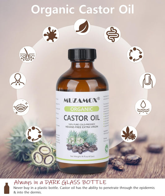 MUZAMOX castor oil pack wrap ready for abdominal or joint relief