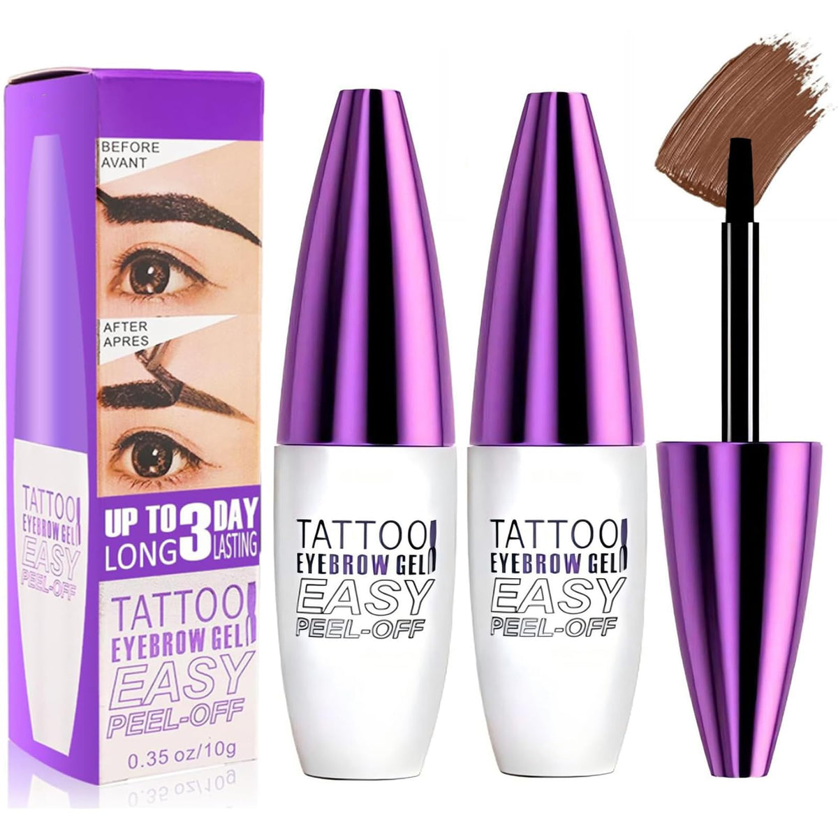 MVC Tattoo Eyebrow Gel pack outer box for on-the-go brow tinting
