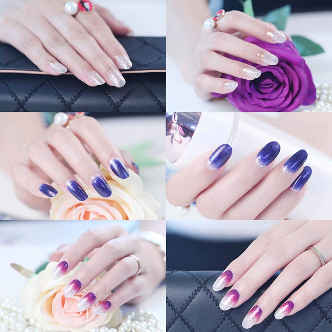 mwellewm gradient glitter design wraps add shimmering depth to nails
