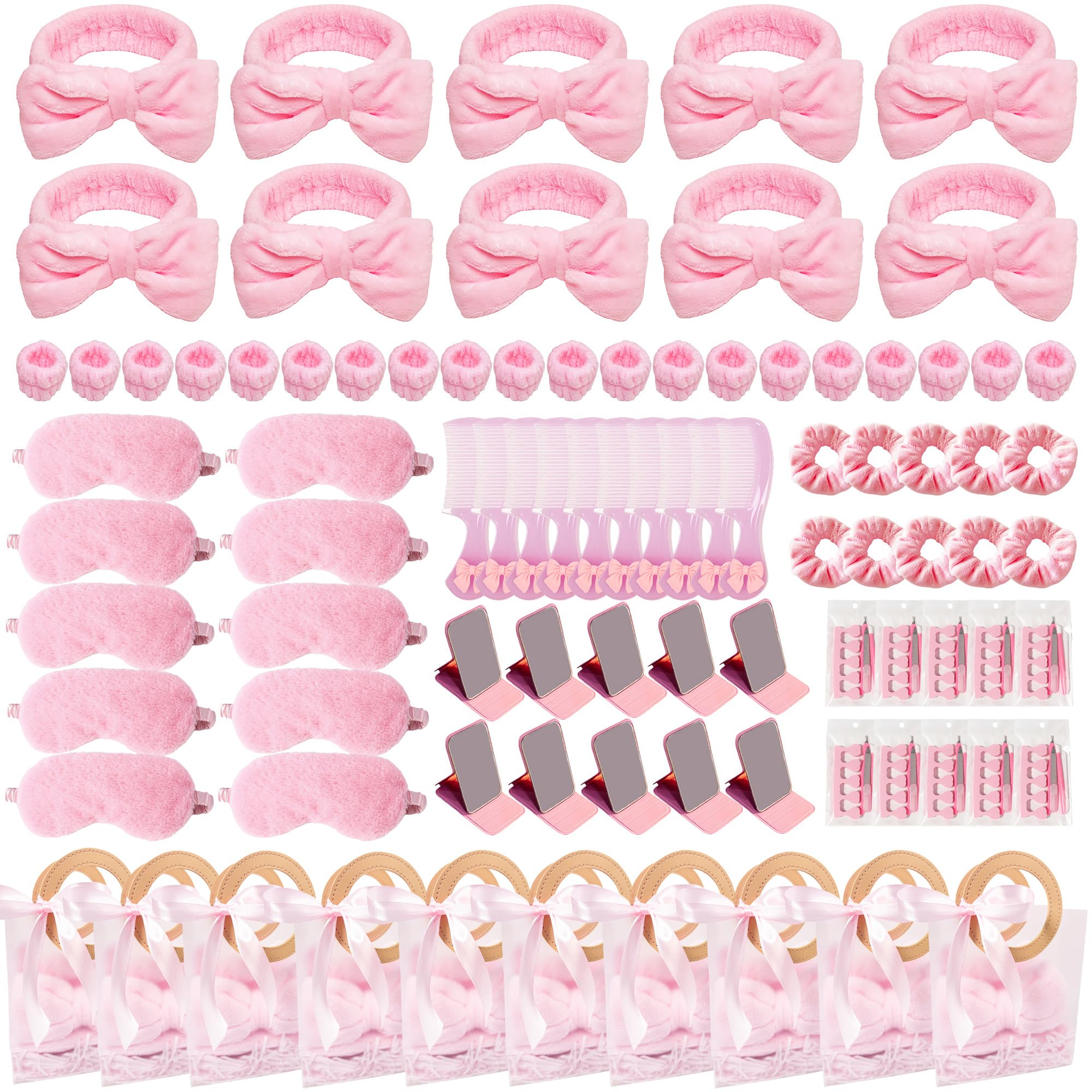 MXQHXZSX pink spa sleepover headbands offer soft plush comfort for pampering sessions