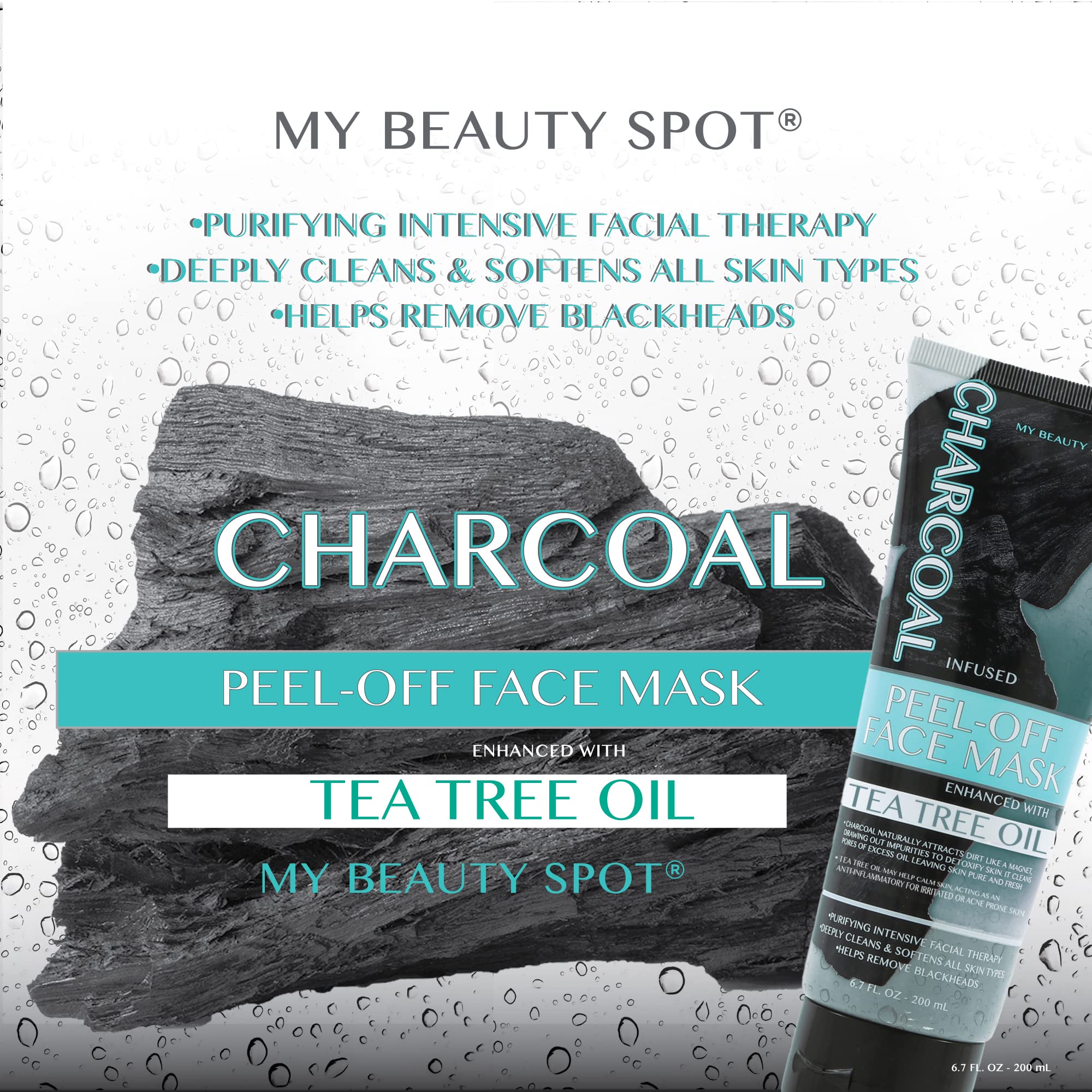 Application of My Beauty Spot Charcoal Mask on the forehead and nose.