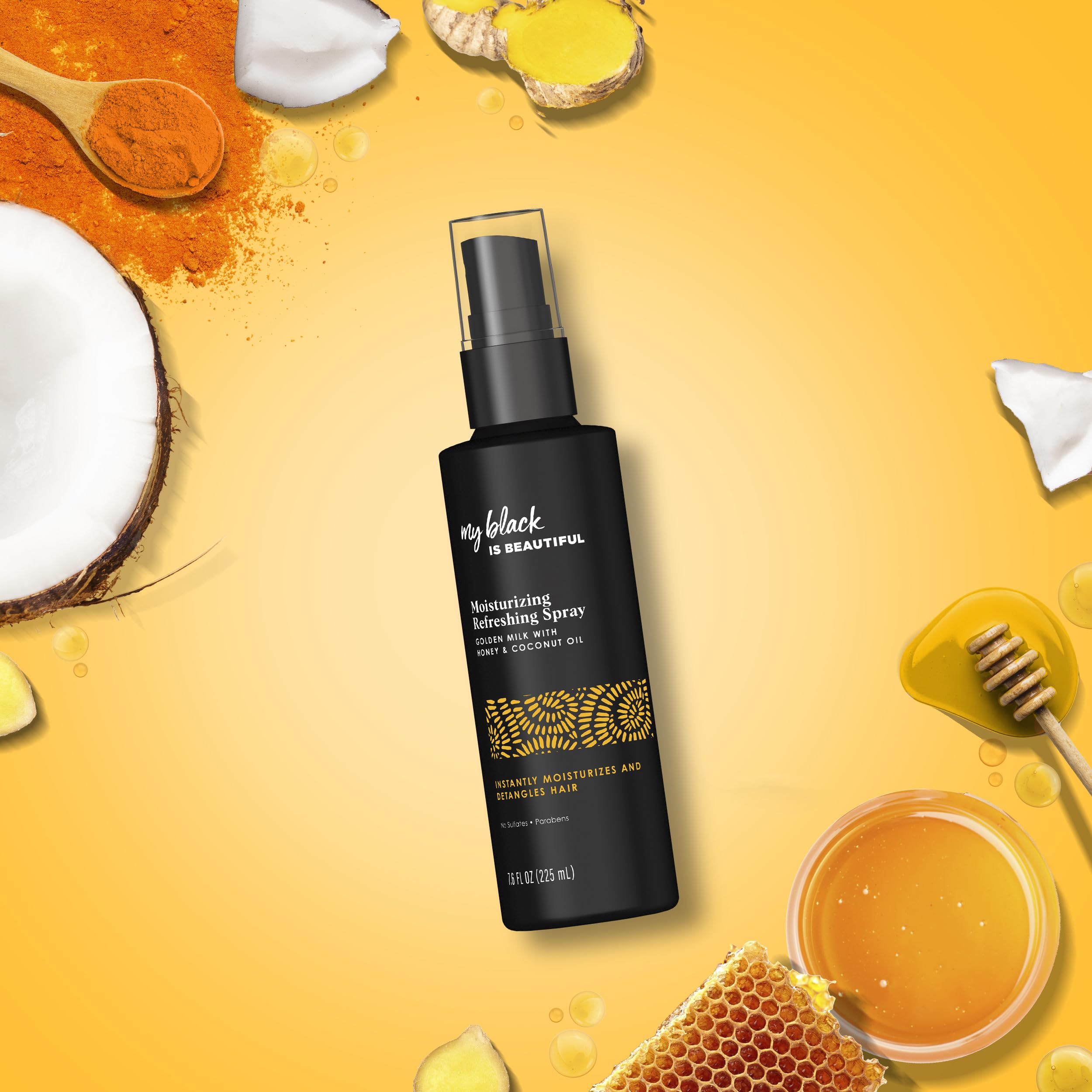 Detangler suitable for curly and coily textured hair using the spray