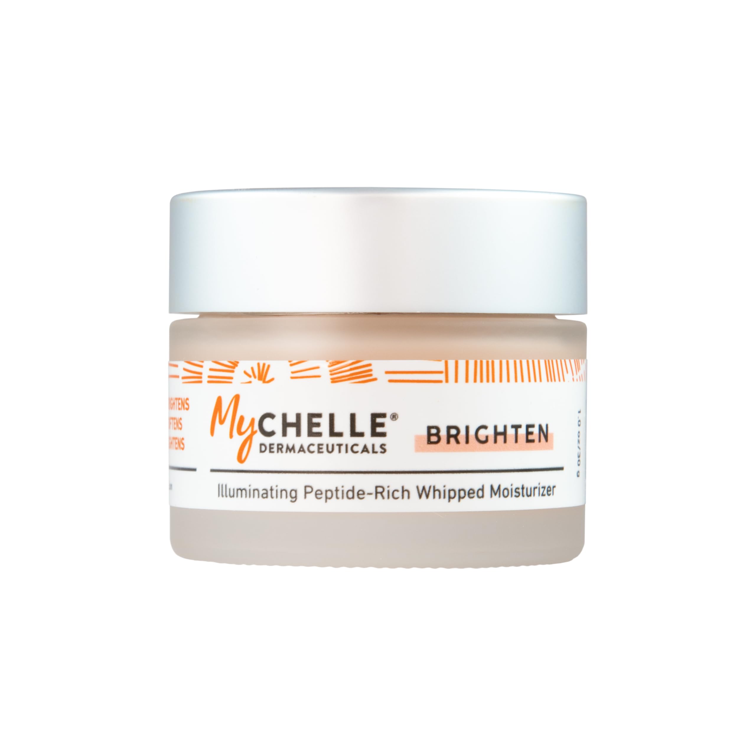 MyCHELLE Illuminating Peptide-Rich Whipped Moisturizer jar closeup for lightweight daily hydration