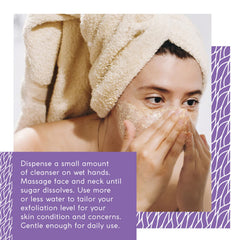 Creamy lather as you massage the cleanser onto the face and neck.