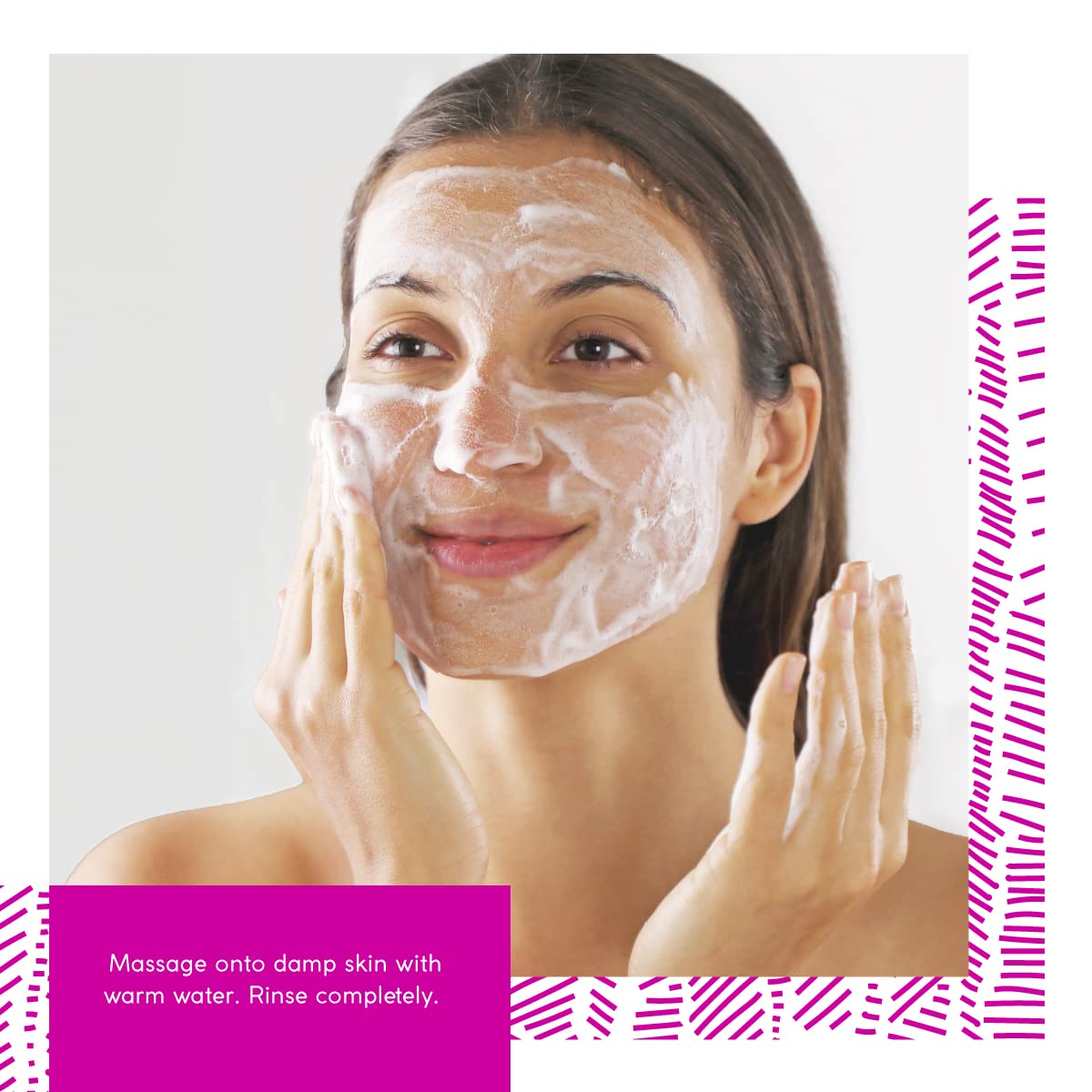 Foaming texture on hand demonstrates gentle daily cleansing with Retinal Cleanser.
