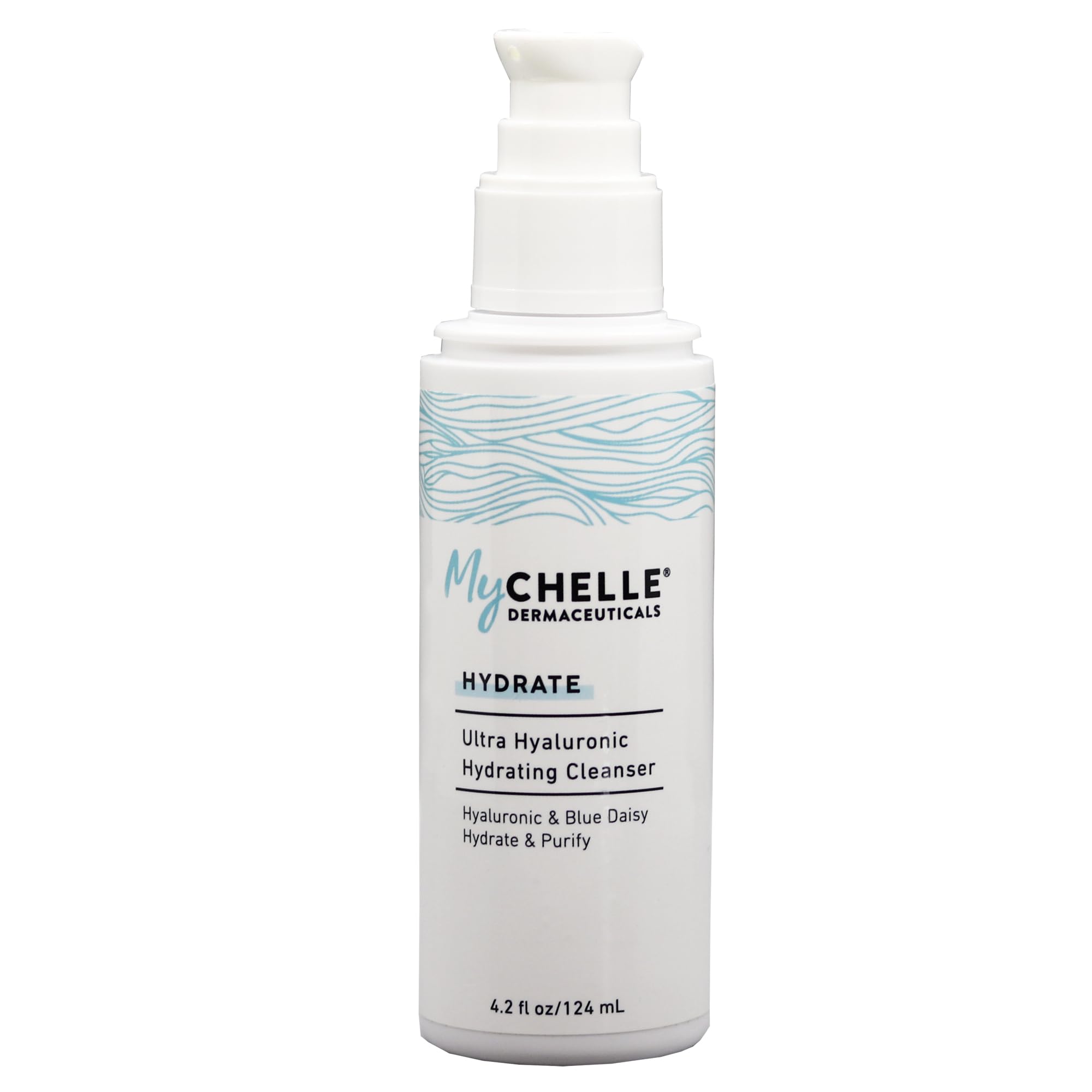 MyCHELLE Ultra Hyaluronic Hydrating Cleanser bottle for gentle daily hydration.