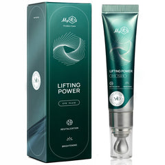 MyIDi Lifting Power Eye Fluid bottle close-up shows lightweight hydration for delicate under-eye skin