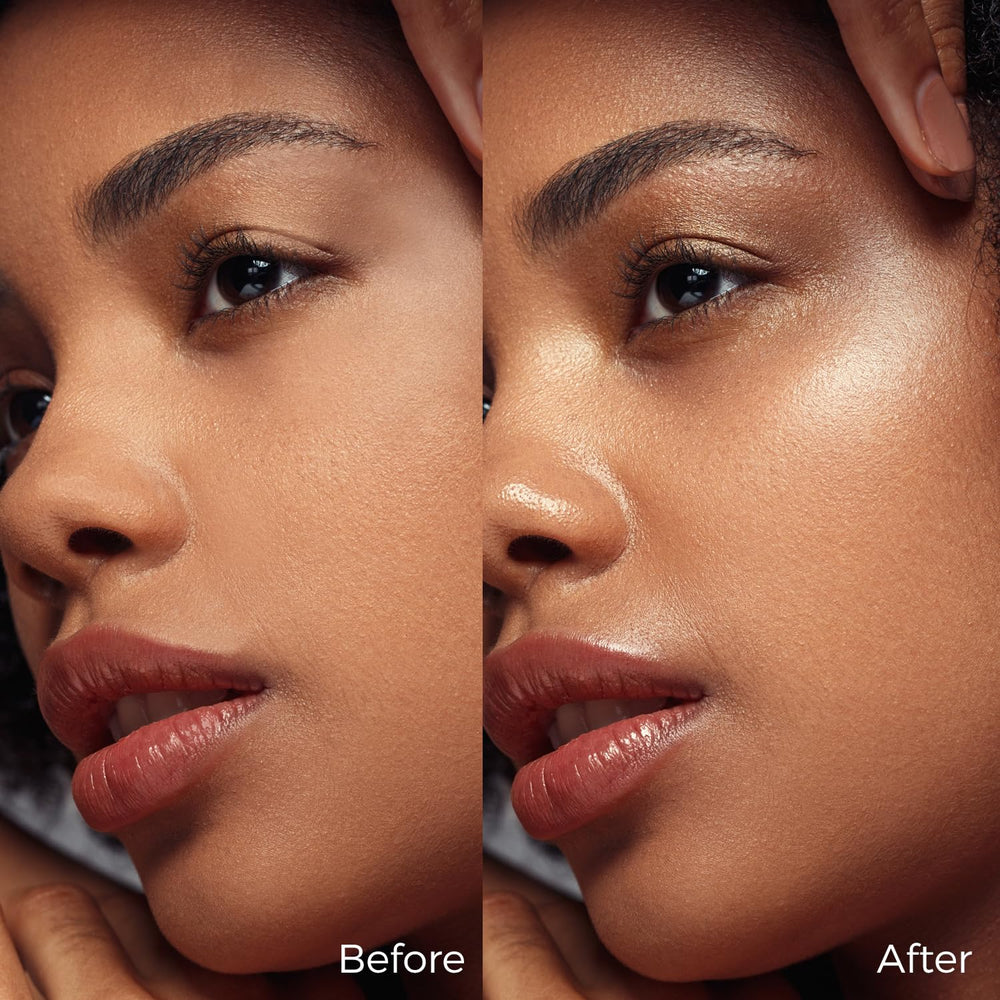 MYMERRY highlighter on collarbone for radiant body glow