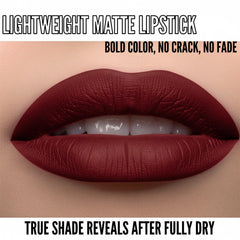 Mynena Burgundy Red lipstick swatches on lips reveal wearable depth.