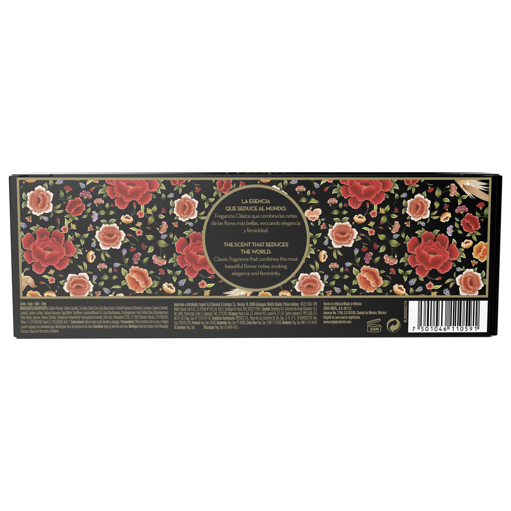 Myrurgia Maja soaps heritage packaging evokes traditional Spanish craftsmanship.